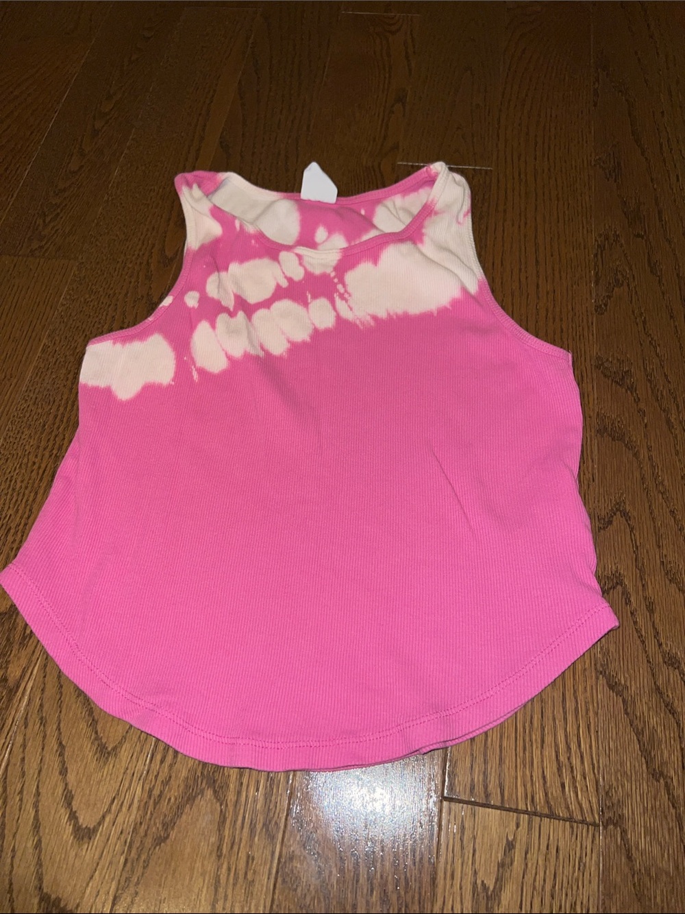 Zara Pink and Cream Tie-Dye Ribbed Tank Top - Women